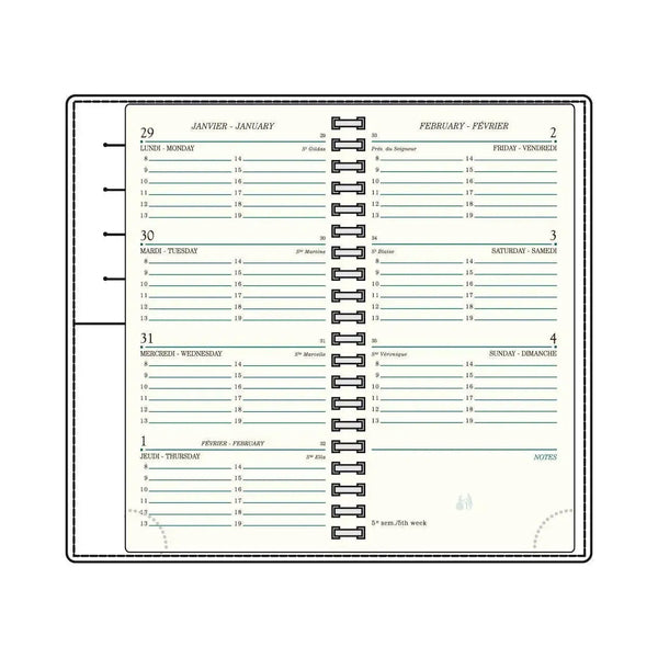 MGN Recharge Agenda AS16R Semainier Spiralée + Planning Mignon-Recharge Agenda-Mignon-Papeterie du Dôme