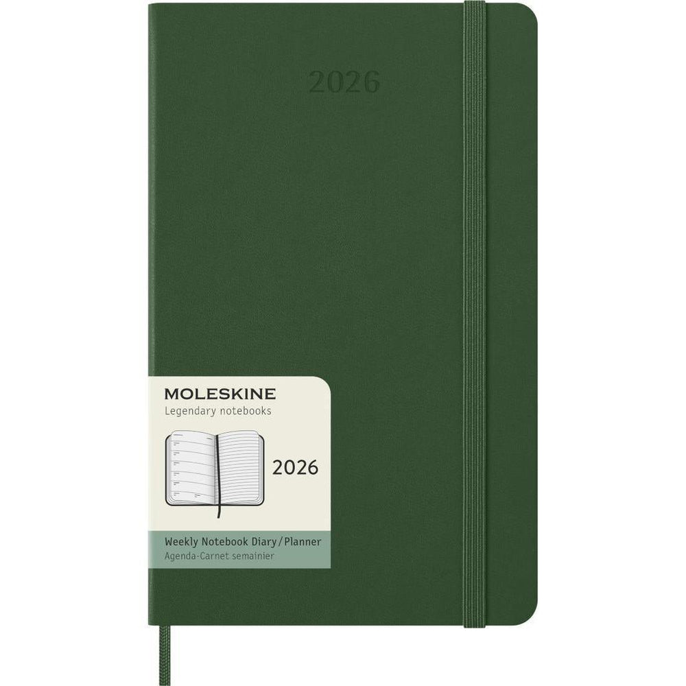 MSK Agenda Semainier & Carnet Rigide 12 mois-Agenda-Moleskine-2026-Myrtle green-Large 13x21-Papeterie du Dôme