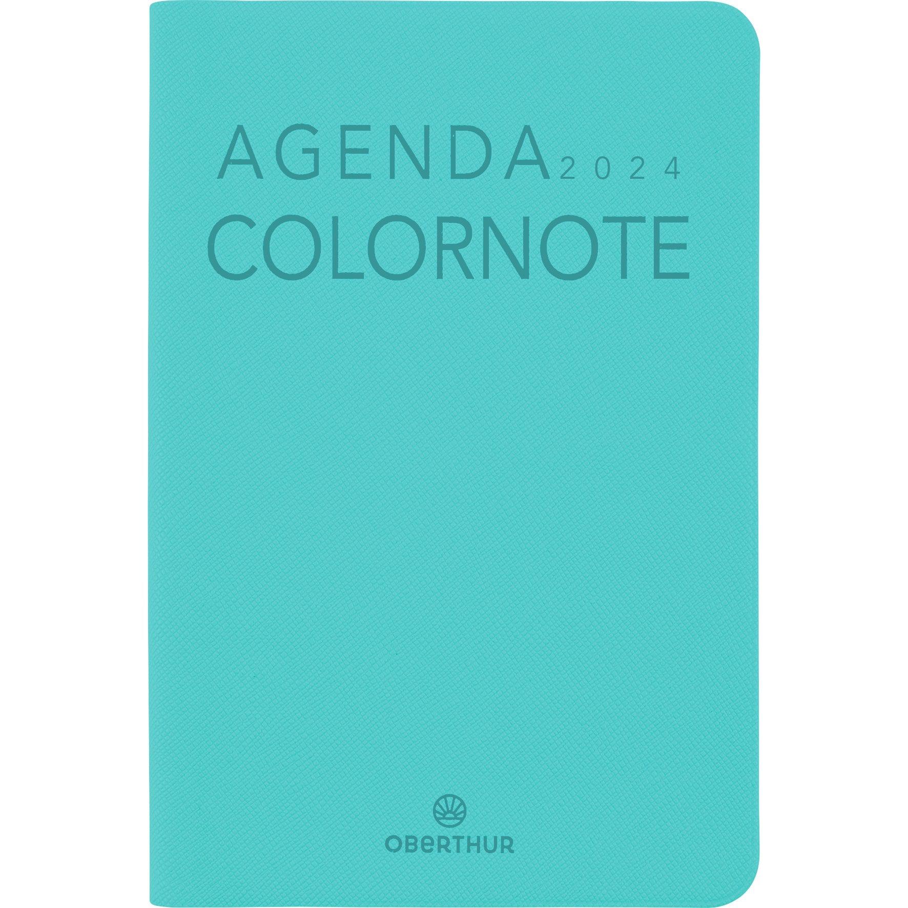 OBERTHUR Agenda PRIMROSE 25, spiralé, Janvier à Décembre 2024, format  17x24,5cm Bleu vert ≡ CALIPAGE