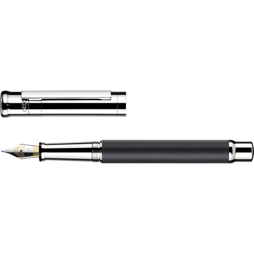 OH design 04 Noir Guilloché Laqué Platine Stylo Plume-Stylo Plume-Otto Hutt-Papeterie du Dôme