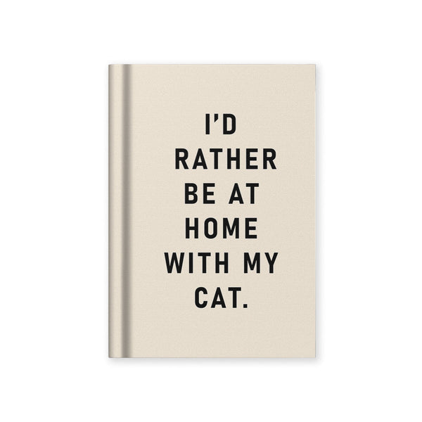 OHD A7 Fabric Hardback Notebook-Notebook (A7)-Ohh Deer-I'd Rather Be At Home With my Cat-Papeterie du Dôme