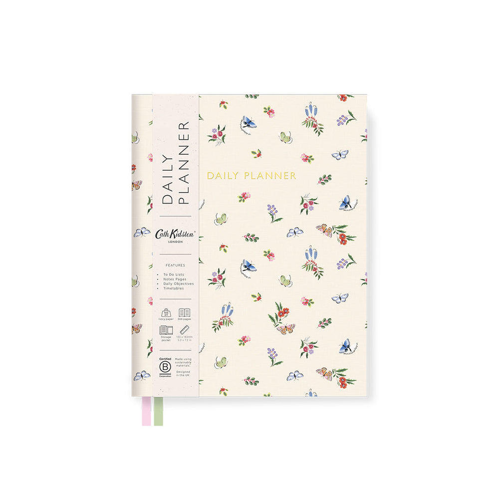 OHD Fabric Daily Planner Cath Kidston B6-Planner-Ohh Deer-Pink Butterfly-Papeterie du Dôme