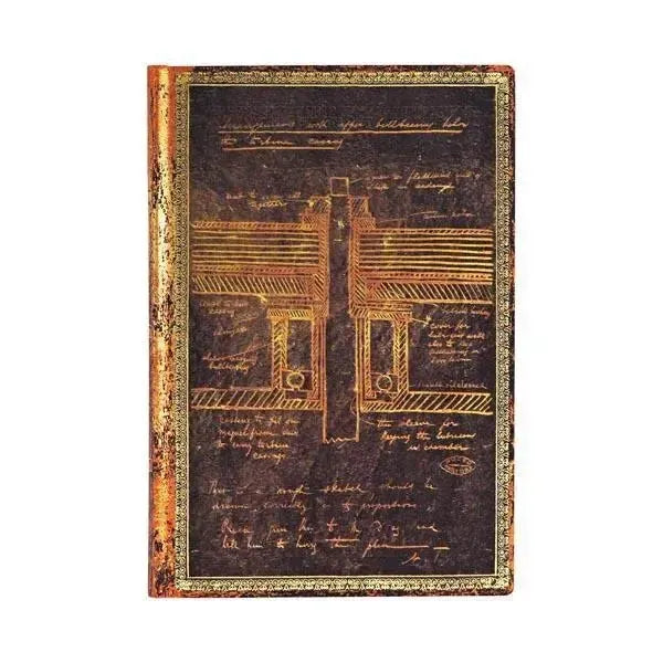 PBKS Carnet Mini Flexis Souple 208p Ligné-Carnet-Paperblanks-Tesla, Croquis d'une Turbine-Papeterie du Dôme