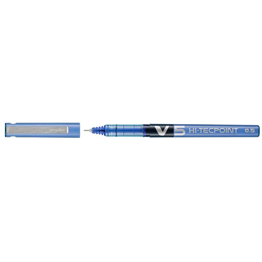 PLT Hi-Tecpoint Stylo Roller V5/V7-Stylo Roller-Pilot Basics-F Fin-Bleu-Papeterie du Dôme