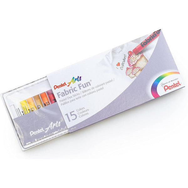 PTL FabricFun Boîte 15 Pastels-Pastel-Pentel-Papeterie du Dôme