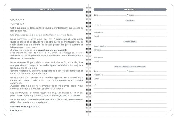 QVD Recharge Agenda Président S-Recharge Agenda-Quo Vadis-Papeterie du Dôme