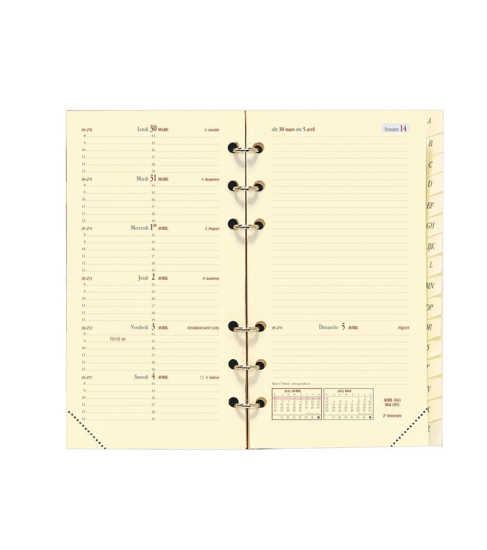 QVD Recharge Agenda Timer 17 Pocket-Recharge Agenda-Quo Vadis-Papeterie du Dôme