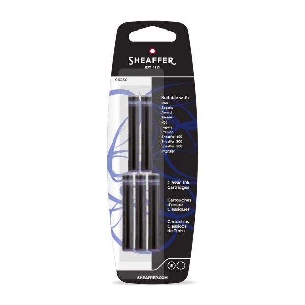 SHF 5 Cartouches d'Encre-Encre-Sheaffer-Noir-Papeterie du Dôme