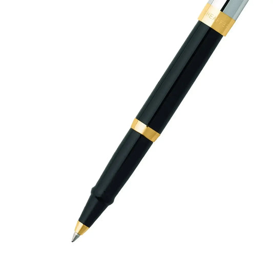 SHF Sagaris 9475 Noir Chrome et Doré Stylo Roller-Stylo Roller-Sheaffer-Papeterie du Dôme