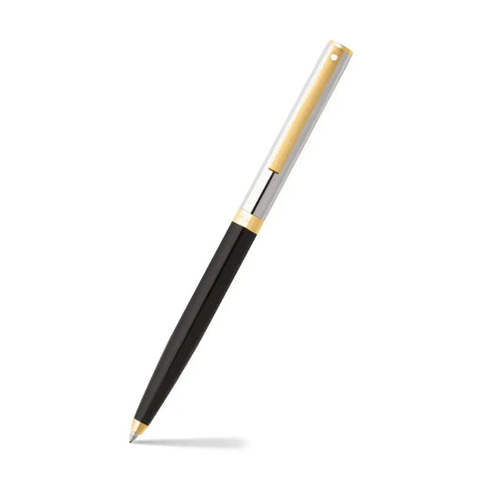 SHF Sagaris Noir Chrome et Doré Stylo Bille-Stylo Bille-Sheaffer-Papeterie du Dôme