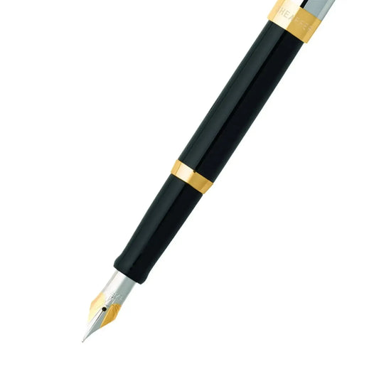 SHF Sagaris Noir Chrome et Doré Stylo Plume-Stylo Plume-Sheaffer-Papeterie du Dôme