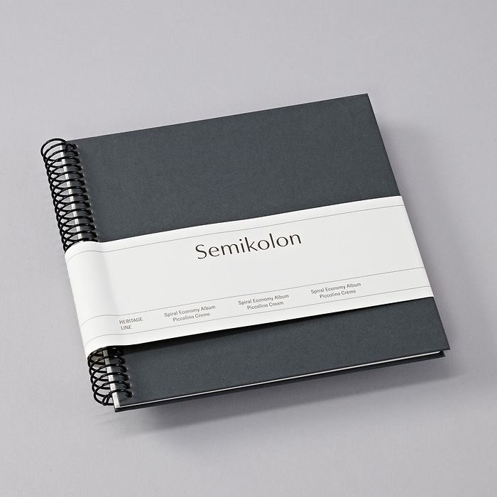 SMK Album Photo Spirale Piccolino Economy-Album Photo-Semikolon-17 x 17 cm-Lava stone-Crème-Papeterie du Dôme