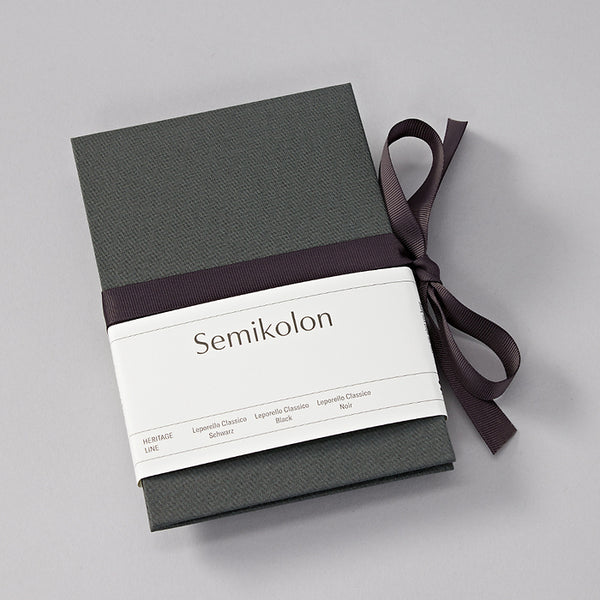 SMK Leporello Classico-Album Photo-Semikolon-A6-Lava stone-Noir-Papeterie du Dôme
