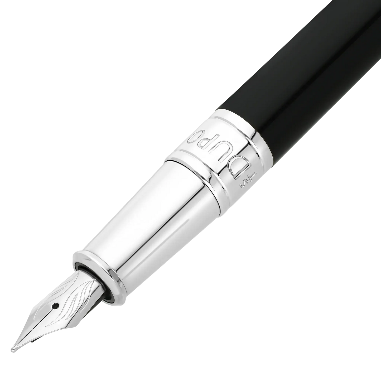 STD Initial Noir Chromé Stylo Plume-Stylo Plume-S.T. Dupont-Papeterie du Dôme