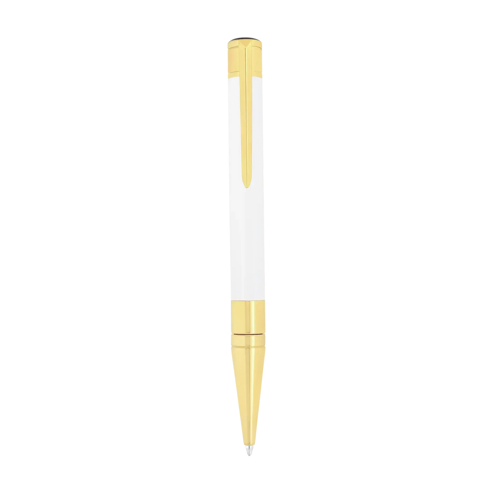 Stylo Bille S.T. Dupont Initial Blanc Doré-Stylo Bille-S.T. Dupont-Papeterie du Dôme