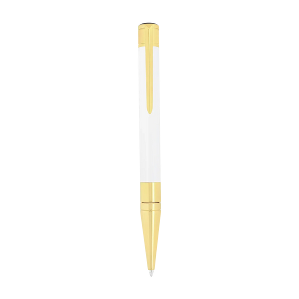 Stylo Bille S.T. Dupont Initial Blanc Doré-Stylo Bille-S.T. Dupont-Papeterie du Dôme