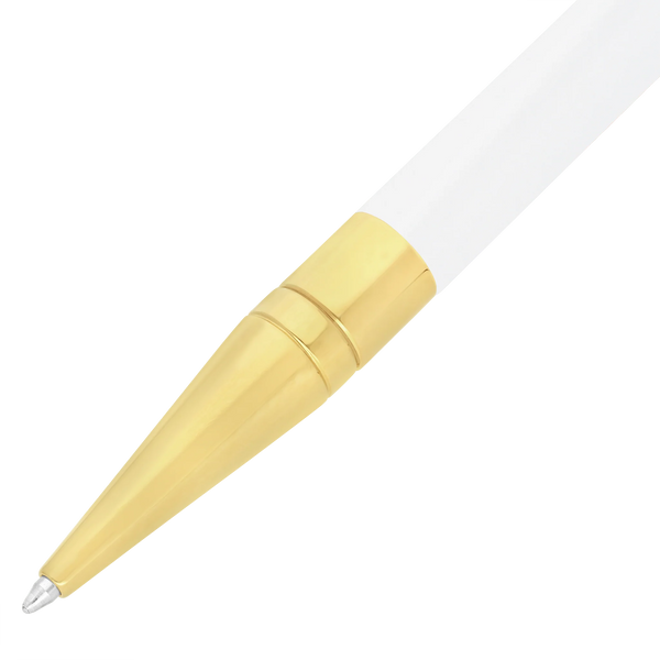 Stylo Bille S.T. Dupont Initial Blanc Doré-Stylo Bille-S.T. Dupont-Papeterie du Dôme