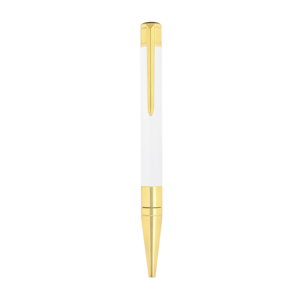 Stylo Bille S.T. Dupont Initial Blanc Doré-Stylo Bille-S.T. Dupont-Papeterie du Dôme
