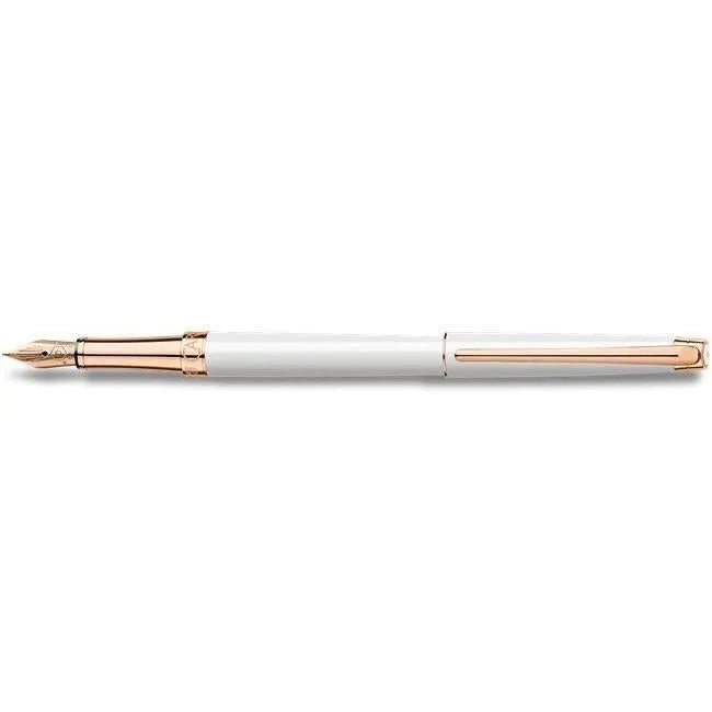 Stylo Plume Caran d'Ache Léman Slim Blanc Or Rose-Stylo Plume-Caran d'Ache-Papeterie du Dôme