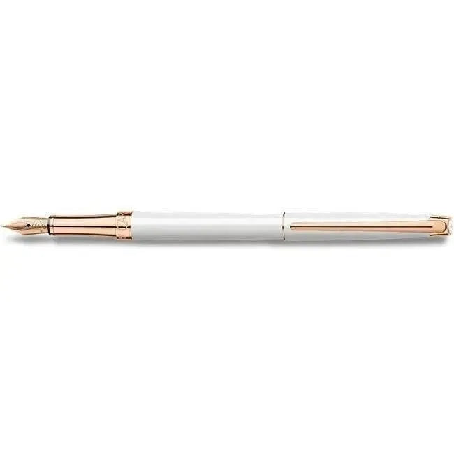 Stylo Plume Caran d'Ache Léman Slim Blanc Or Rose-Stylo Plume-Caran d'Ache-Papeterie du Dôme