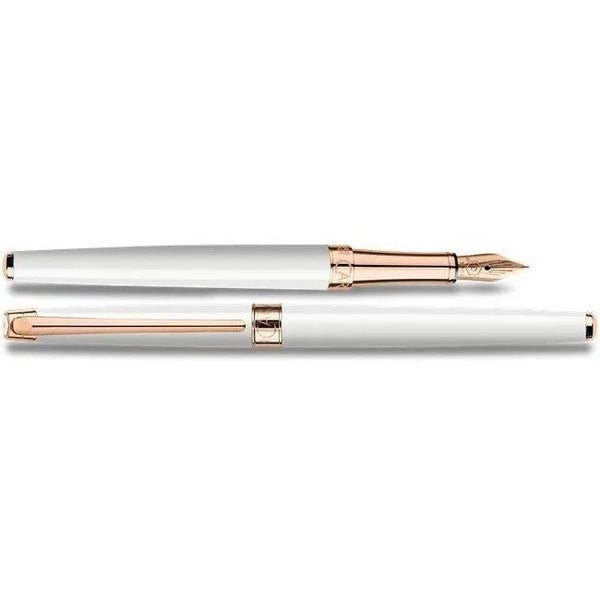 Stylo Plume Caran d'Ache Léman Slim Blanc Or Rose-Stylo Plume-Caran d'Ache-Papeterie du Dôme
