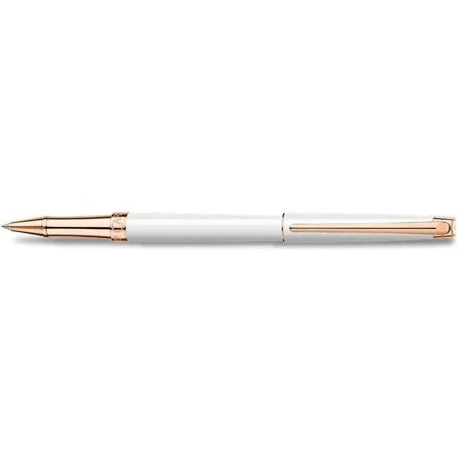 Stylo Roller Caran d'Ache Léman Slim Blanc Or Rose-Stylo Roller-Caran d'Ache-Papeterie du Dôme
