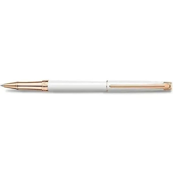 Stylo Roller Caran d'Ache Léman Slim Blanc Or Rose-Stylo Roller-Caran d'Ache-Papeterie du Dôme