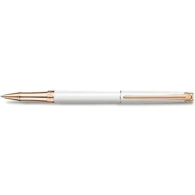 Stylo Roller Caran d'Ache Léman Slim Blanc Or Rose-Stylo Roller-Caran d'Ache-Papeterie du Dôme