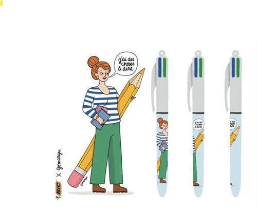 BIC Stylo Bille 4 Couleurs Gomargu
