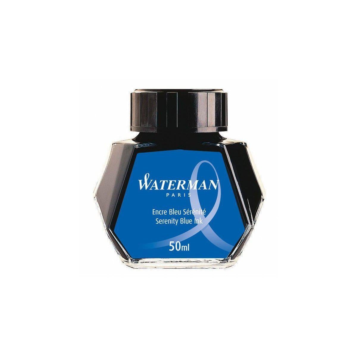 WMN Flacon D'Encre 50ml-Encre-Waterman-Bleu Sérénité-Papeterie du Dôme