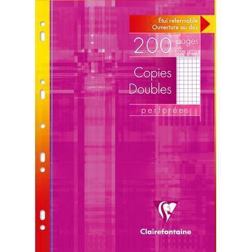 CLT Copies Doubles A4 Perforées 200p-Copies-Clairefontaine-Petits Carreaux 5/5-Papeterie du Dôme