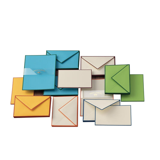CRW 8 Cartes 8 Enveloppes Bords de Couleur A5-Set écriture-Crown Mill-Papeterie du Dôme
