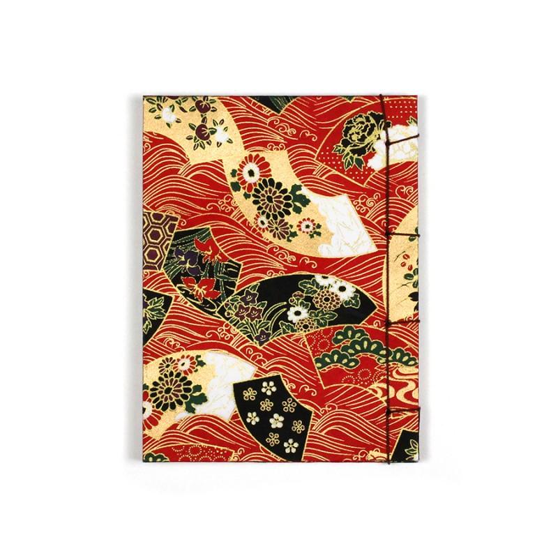 EPP Carnet Broché Japonais-Enveloppe-Esprit Papier-Rouge éventail-Papeterie du Dôme