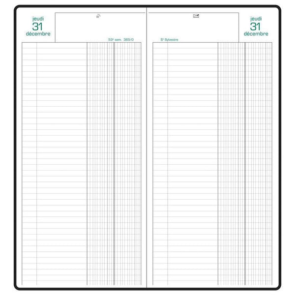 EXA Agenda Bureau Banquier Long Euro et Cents Journalier 2 Vol-Agenda-Exacompta-Papeterie du Dôme