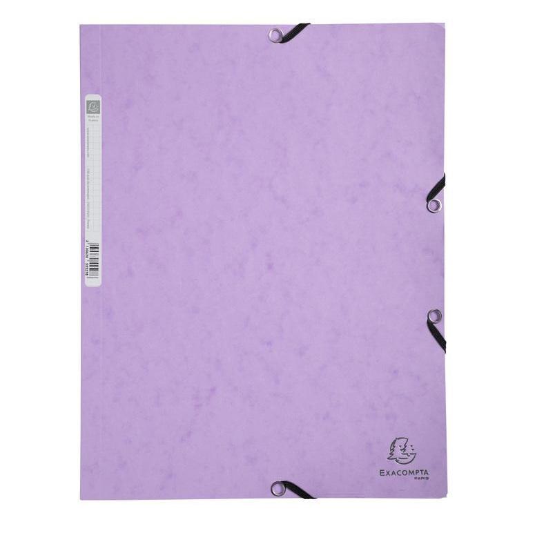 EXA Chemise 3 Rabats à Élastique-Chemise-Exacompta-Mauve Pastel-Papeterie du Dôme