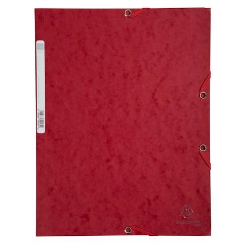 EXA Chemise 3 Rabats à Élastique-Chemise-Exacompta-Rouge Cerise-Papeterie du Dôme