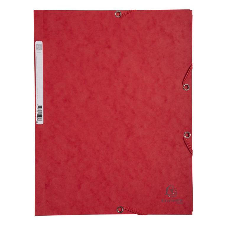 EXA Chemise 3 Rabats à Élastique-Chemise-Exacompta-Rouge Tomate-Papeterie du Dôme