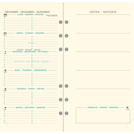 EXA Recharge Exatime 17 Semainier Étroit Ivoire-Recharge Agenda-Exacompta-Papeterie du Dôme