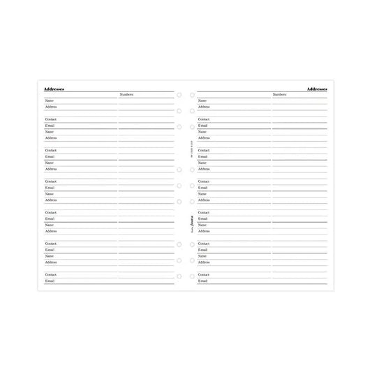 FFX Desk Feuilles Nom/Adresse/Téléphone/e-mail/Contact-Recharge-Filofax-Papeterie du Dôme