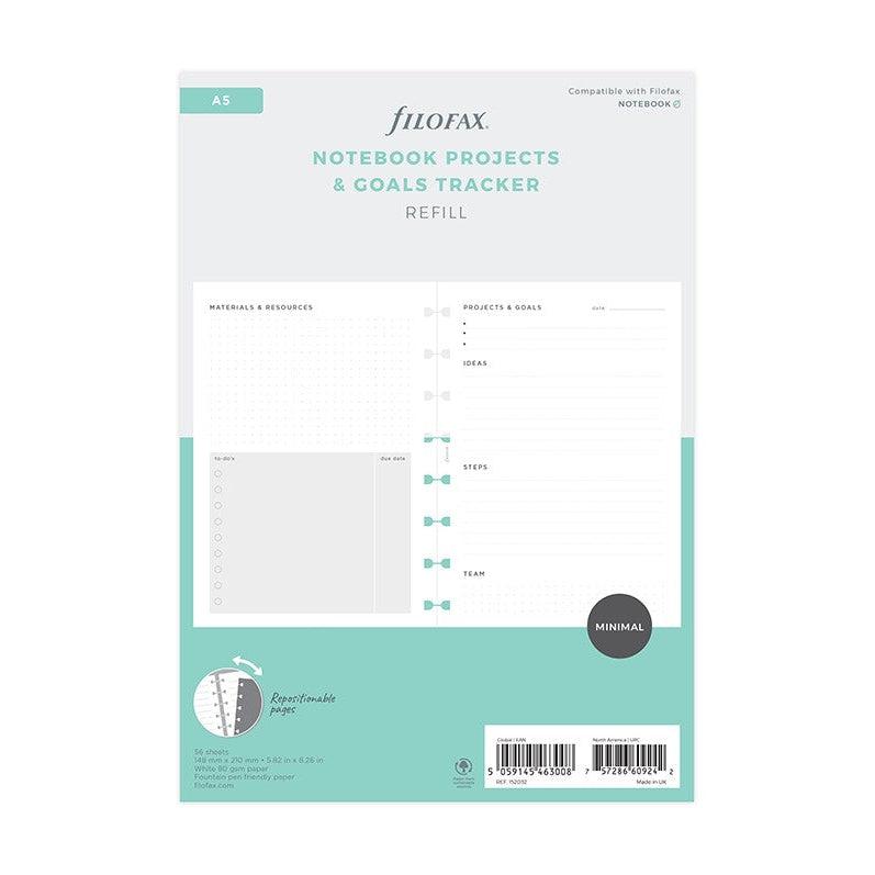 FFX Notebook A5 Projects & Goals Tracker-Recharge-Filofax-Papeterie du Dôme