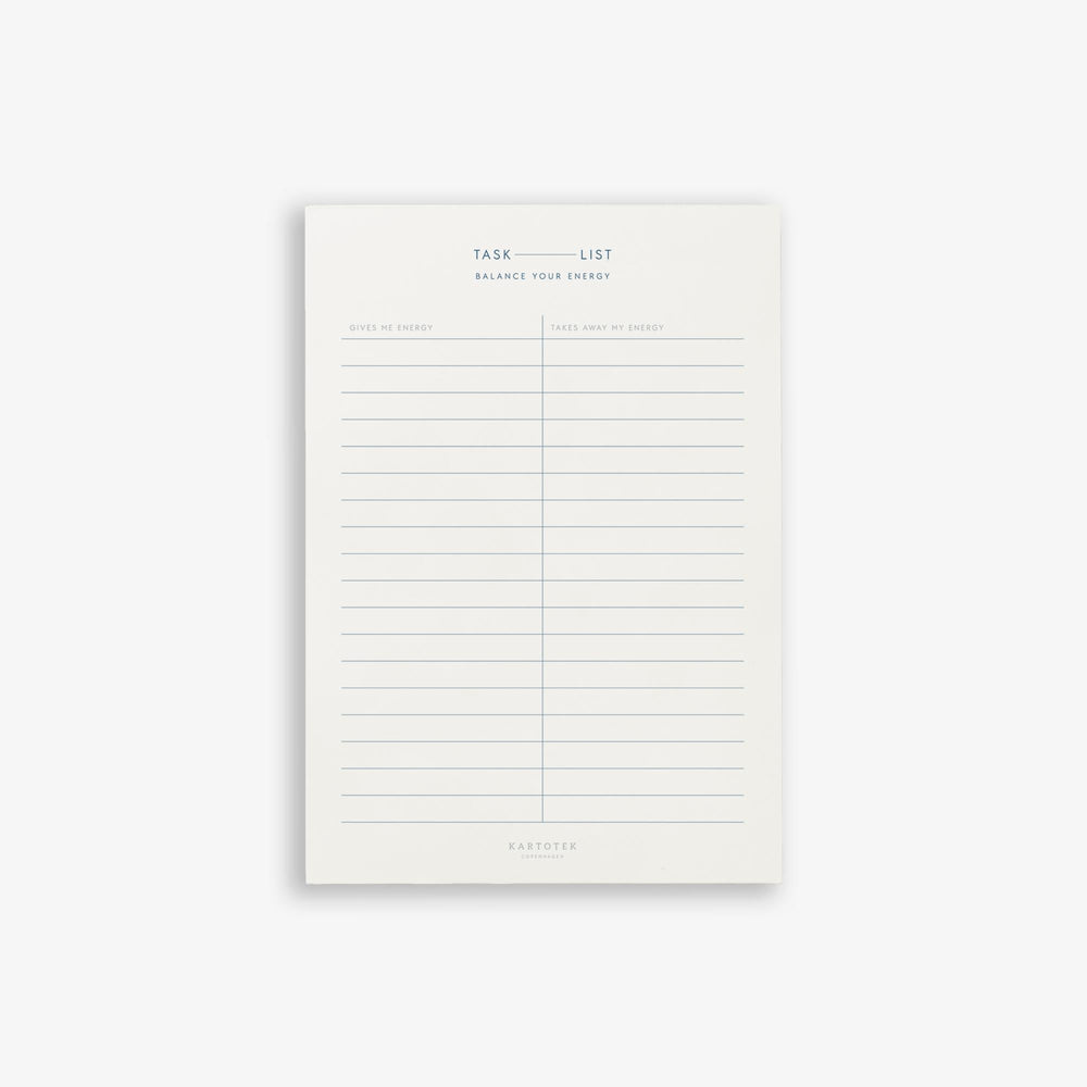 KTK Task List Energy Balance A5-Carnet-Kartotek-Papeterie du Dôme