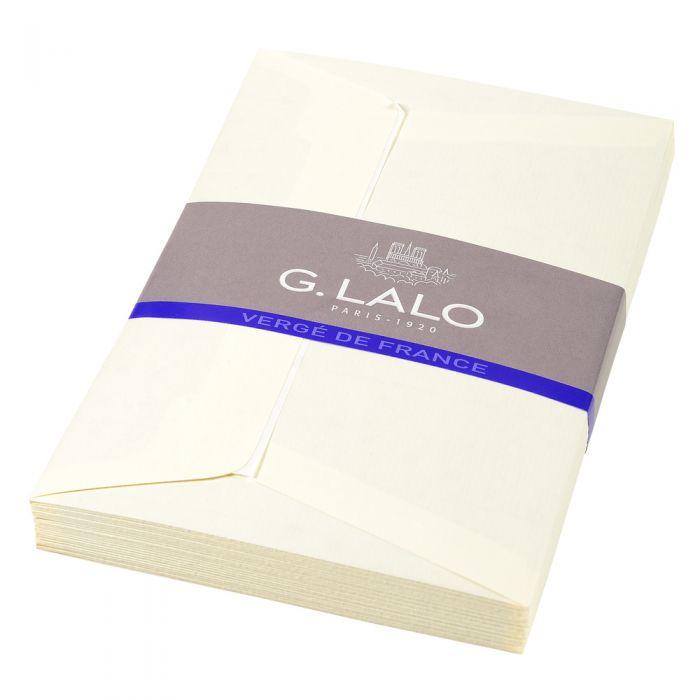 LALO Vergé 25 Enveloppes C6 Adhésives-Enveloppes-Lalo-Ivoire-Papeterie du Dôme