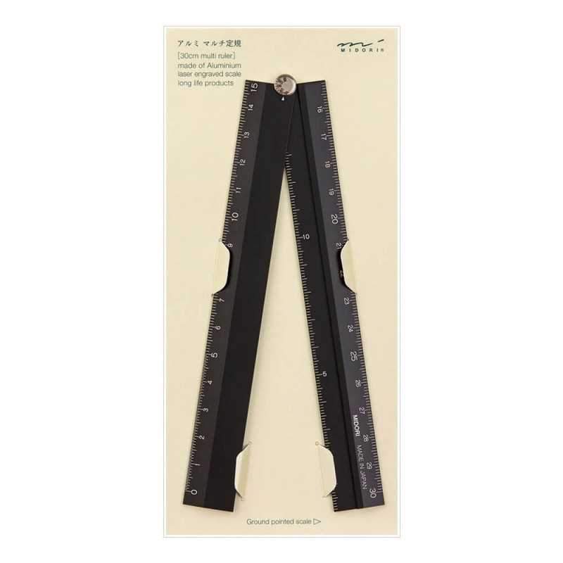 MDR Règle Pliable Multifonctions 30 cm-Règle-Midori-Noir-Papeterie du Dôme