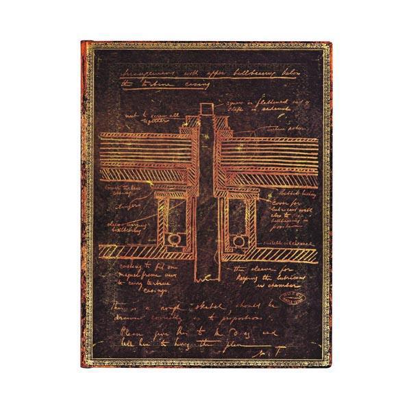 PBKS Carnet Ultra Flexis Souple 176p Uni-Carnet-Paperblanks-Tesla, Croquis d'une Turbine-Papeterie du Dôme