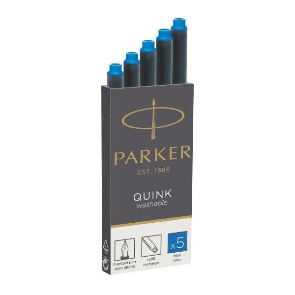 PKR Cartouches Longues Quink-Encre-Parker-Bleu Lavable (new)-Papeterie du Dôme