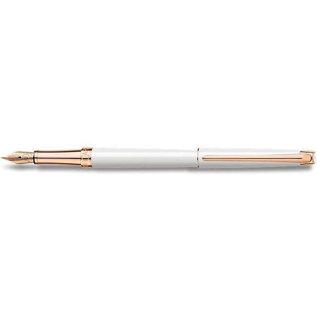Stylo Plume Caran d'Ache Léman Slim Blanc Or Rose-Stylo Plume-Caran d'Ache-Papeterie du Dôme
