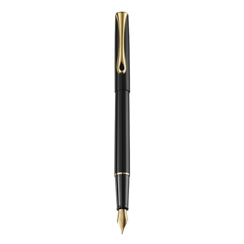 Stylo Plume Diplomat Traveller Laqué Noir Doré-Stylo Plume-Diplomat-Papeterie du Dôme