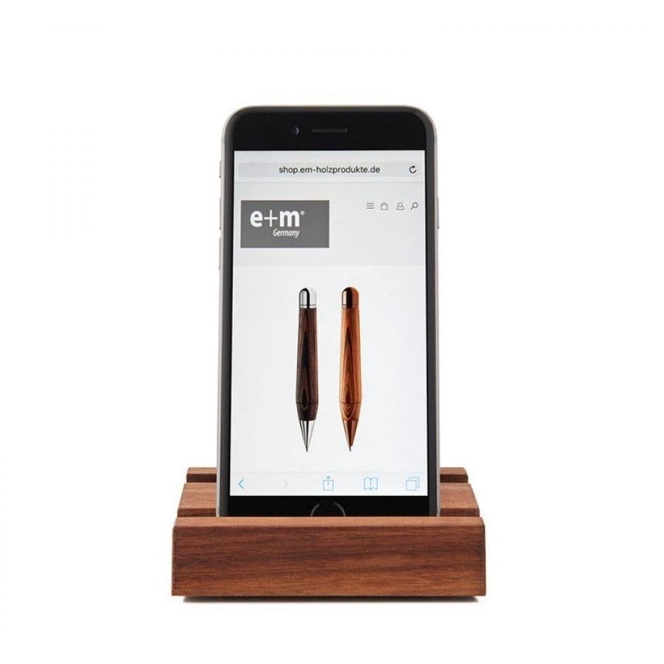 e+m Repose Téléphone-Accessoire-e+m germany-Noyer-Papeterie du Dôme