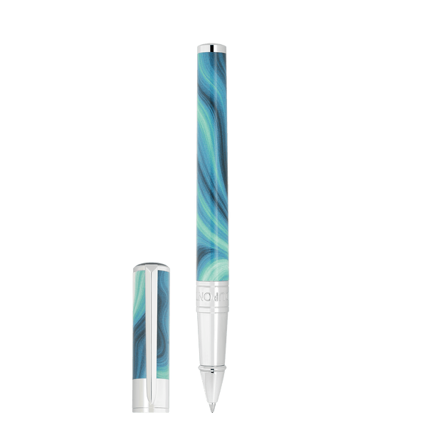 STD Initial Géode Bleu Chrome Stylo Roller - 3