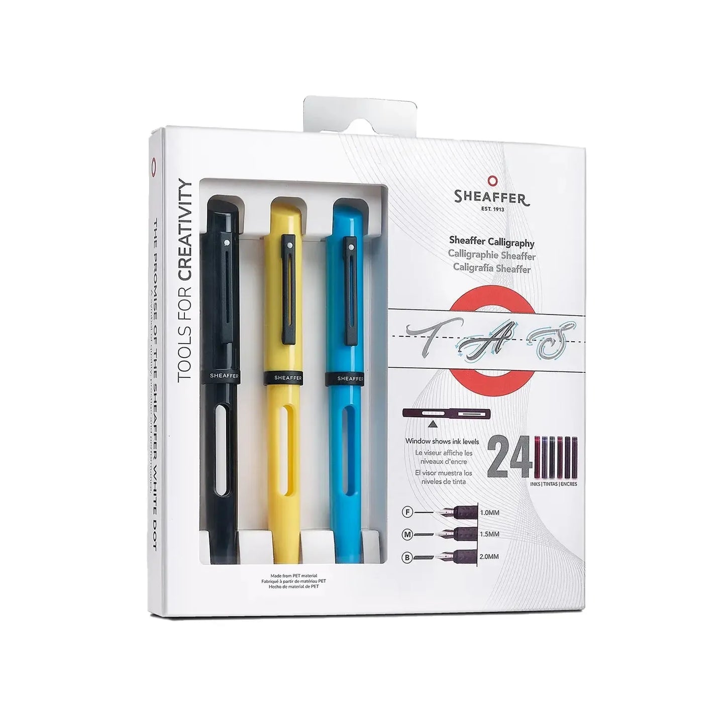 SHF Calligraphique Noir Bleu Jaune Stylo Plume
